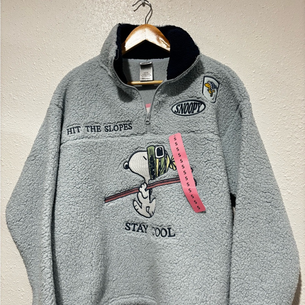 #002 Peanuts Light Blue Fleece Pullover